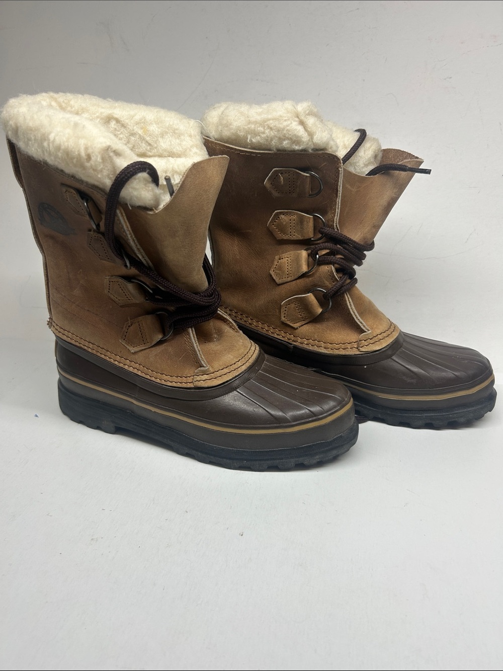 Sorel Kids Brown and Cream Shearling-Lined Winter Boots